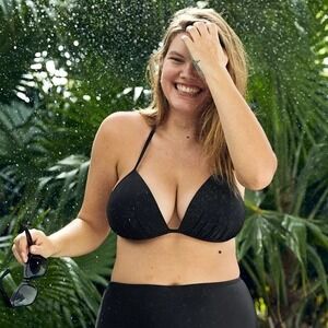 Aerie Perky Push Up Triangle Bikini Top Black NWT Sz‎ S